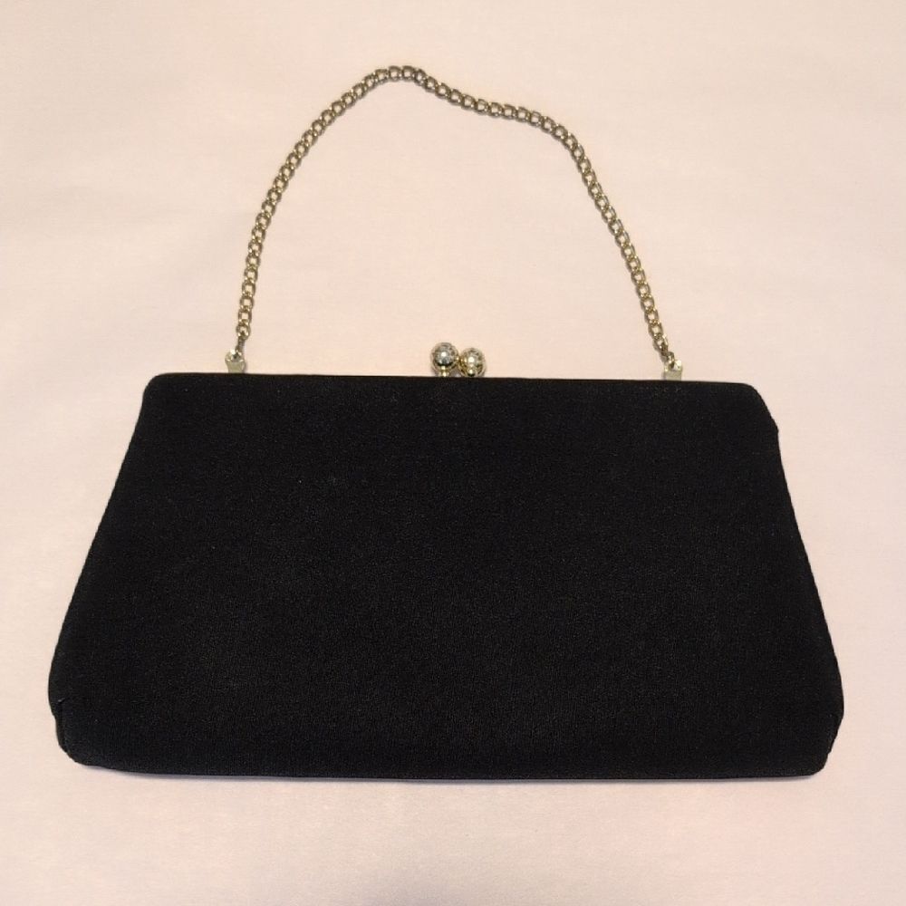 Elegant Vintage Harry Levine Black Evening Bag Formal Clutch